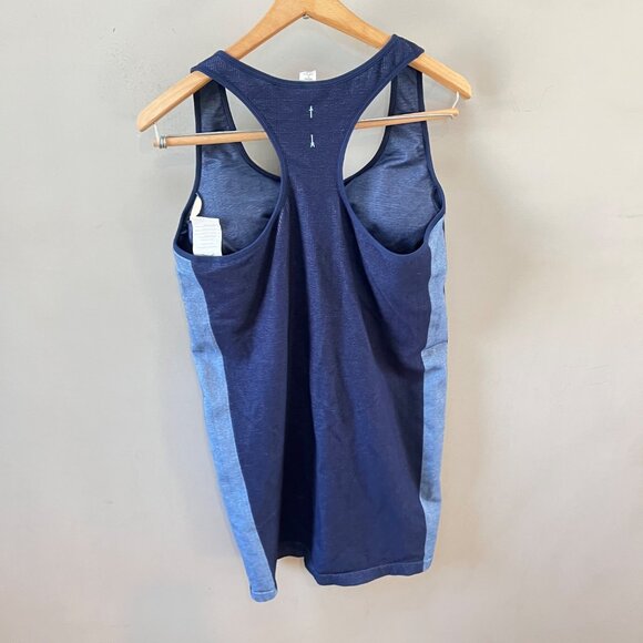 The Upside Circular Knit Raf Dress Racerback Tank Dress L Dark Navy & Light Blue - Picture 4 of 6